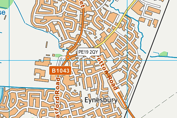 PE19 2QY map - OS VectorMap District (Ordnance Survey)