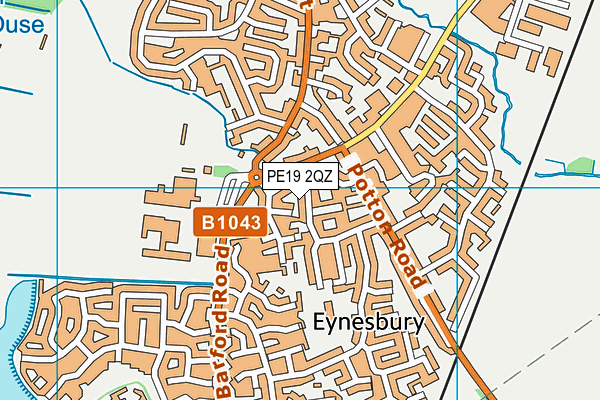 PE19 2QZ map - OS VectorMap District (Ordnance Survey)