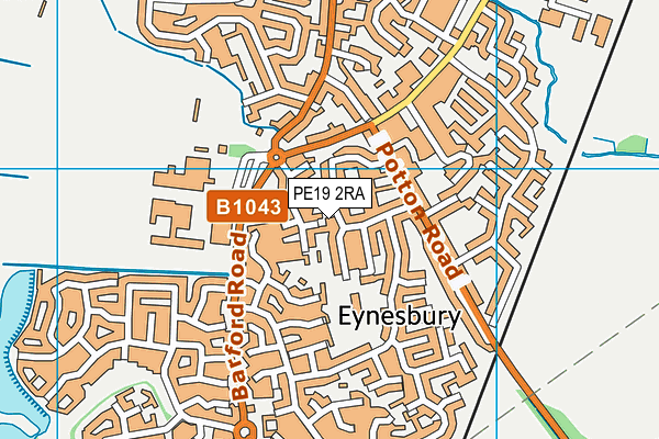 PE19 2RA map - OS VectorMap District (Ordnance Survey)