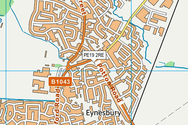 PE19 2RE map - OS VectorMap District (Ordnance Survey)