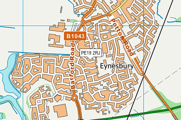 PE19 2RJ map - OS VectorMap District (Ordnance Survey)