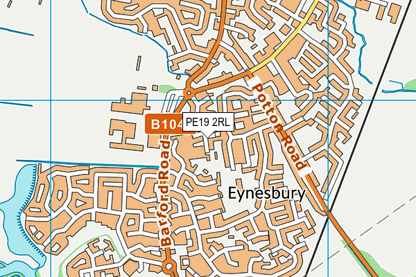 PE19 2RL map - OS VectorMap District (Ordnance Survey)