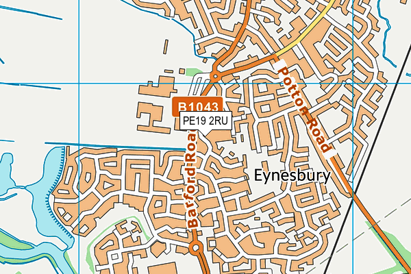 PE19 2RU map - OS VectorMap District (Ordnance Survey)