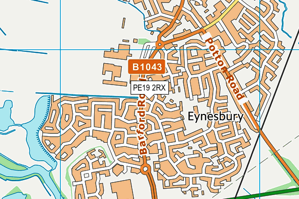 PE19 2RX map - OS VectorMap District (Ordnance Survey)