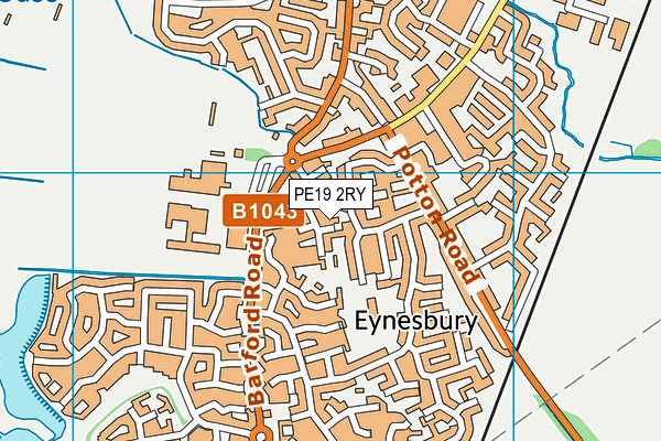 PE19 2RY map - OS VectorMap District (Ordnance Survey)
