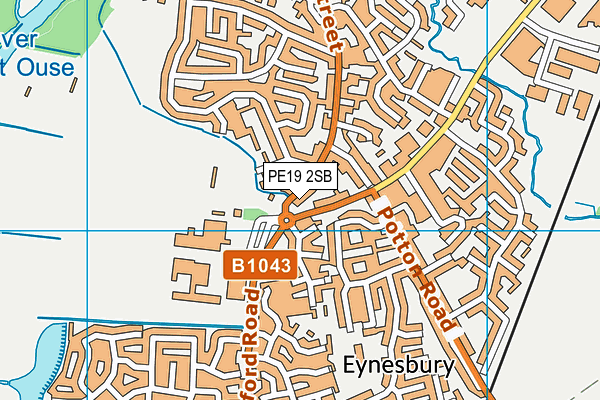 PE19 2SB map - OS VectorMap District (Ordnance Survey)