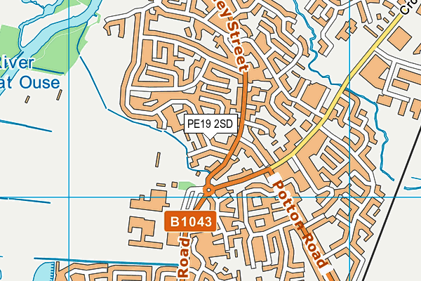 PE19 2SD map - OS VectorMap District (Ordnance Survey)