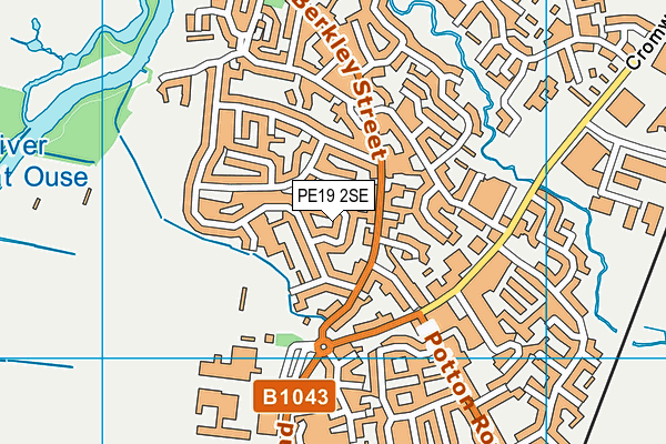 PE19 2SE map - OS VectorMap District (Ordnance Survey)