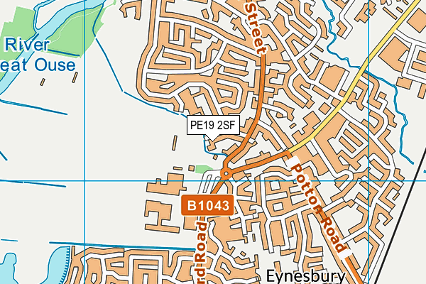 PE19 2SF map - OS VectorMap District (Ordnance Survey)