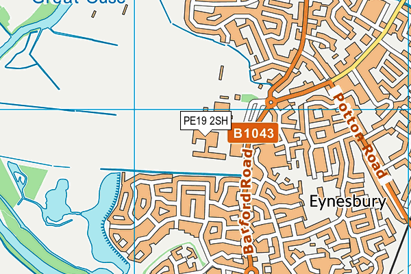 PE19 2SH map - OS VectorMap District (Ordnance Survey)