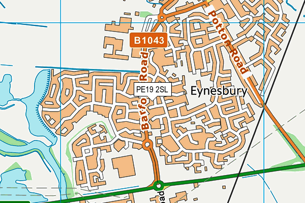 PE19 2SL map - OS VectorMap District (Ordnance Survey)