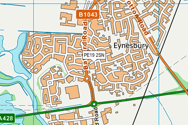 PE19 2SN map - OS VectorMap District (Ordnance Survey)