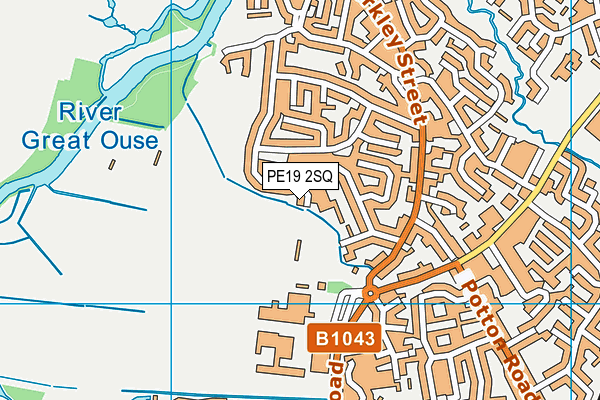 PE19 2SQ map - OS VectorMap District (Ordnance Survey)