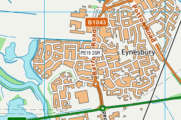 PE19 2SR map - OS VectorMap District (Ordnance Survey)