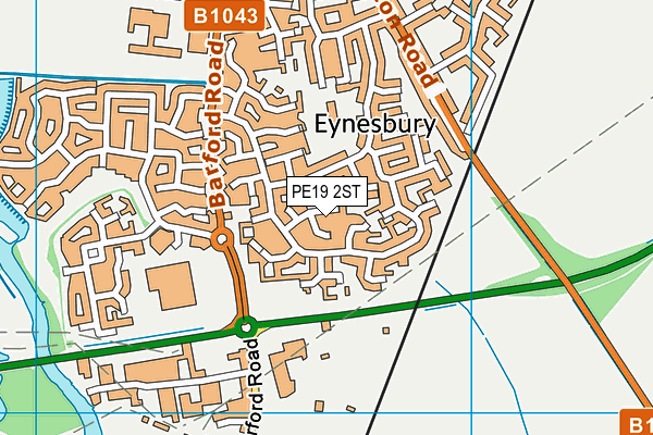 PE19 2ST map - OS VectorMap District (Ordnance Survey)