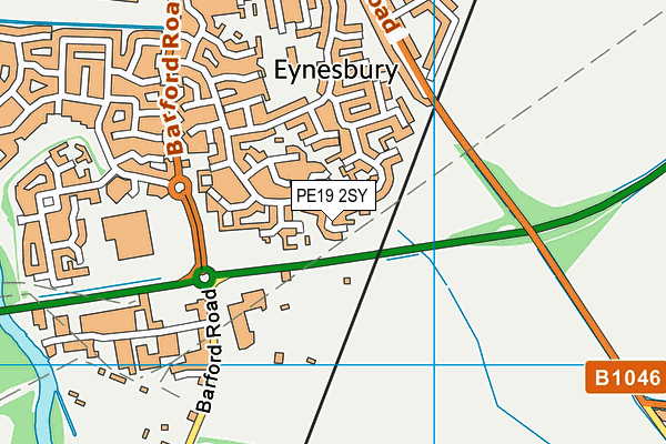 PE19 2SY map - OS VectorMap District (Ordnance Survey)