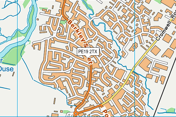 PE19 2TX map - OS VectorMap District (Ordnance Survey)