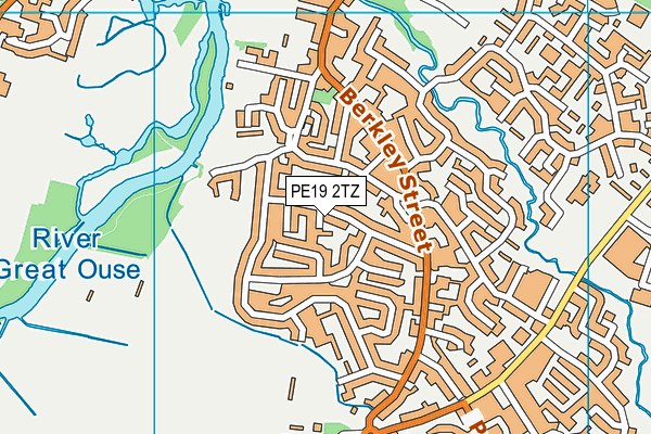PE19 2TZ map - OS VectorMap District (Ordnance Survey)