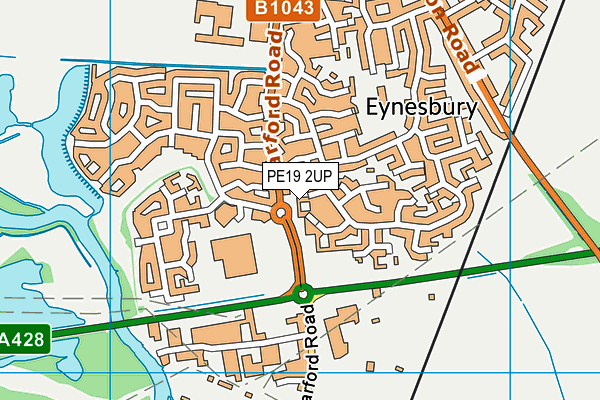 PE19 2UP map - OS VectorMap District (Ordnance Survey)