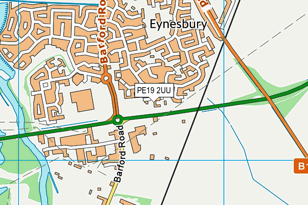 PE19 2UU map - OS VectorMap District (Ordnance Survey)