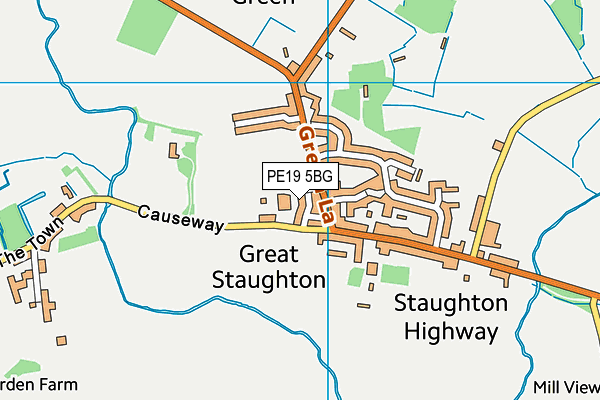 Great Staughton Playing Fields map (PE19 5BG) - OS VectorMap District (Ordnance Survey)