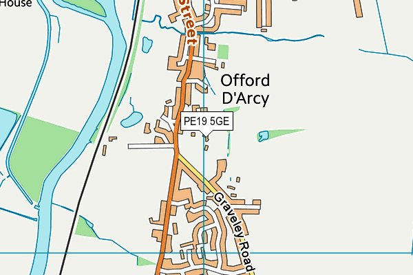 PE19 5GE map - OS VectorMap District (Ordnance Survey)
