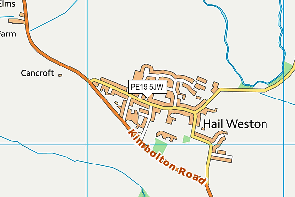 PE19 5JW map - OS VectorMap District (Ordnance Survey)