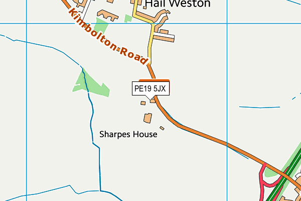 PE19 5JX map - OS VectorMap District (Ordnance Survey)