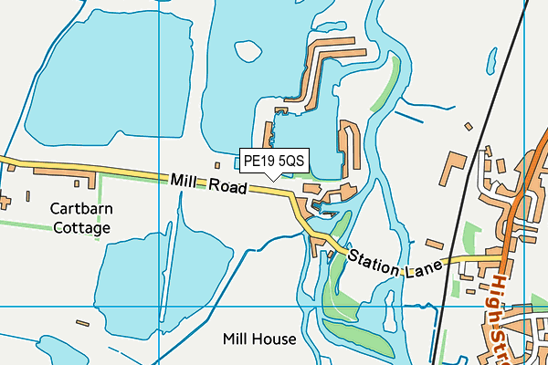 PE19 5QS map - OS VectorMap District (Ordnance Survey)