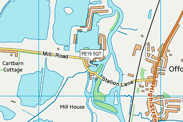 PE19 5QT map - OS VectorMap District (Ordnance Survey)