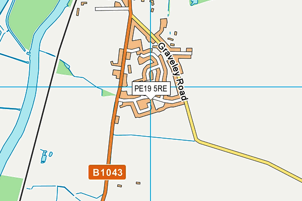 PE19 5RE map - OS VectorMap District (Ordnance Survey)