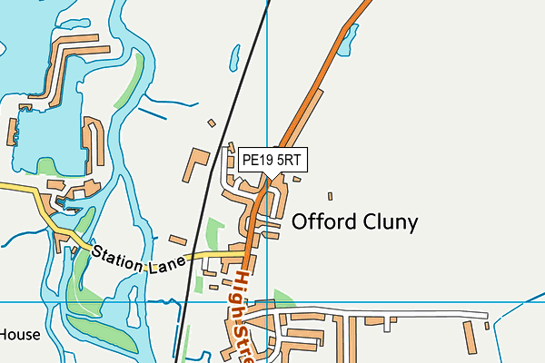 PE19 5RT map - OS VectorMap District (Ordnance Survey)