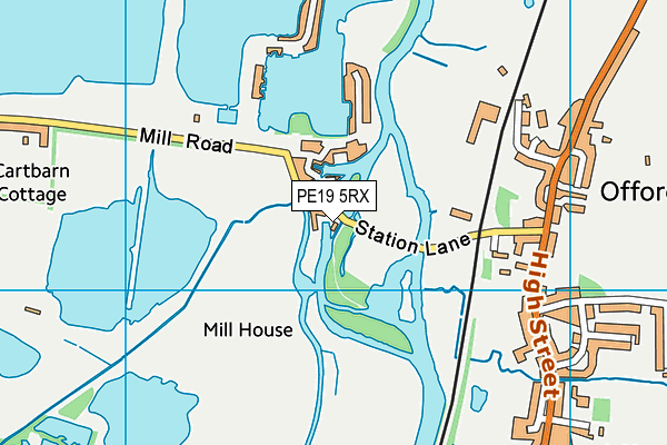 PE19 5RX map - OS VectorMap District (Ordnance Survey)