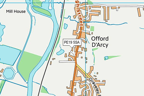 PE19 5SA map - OS VectorMap District (Ordnance Survey)