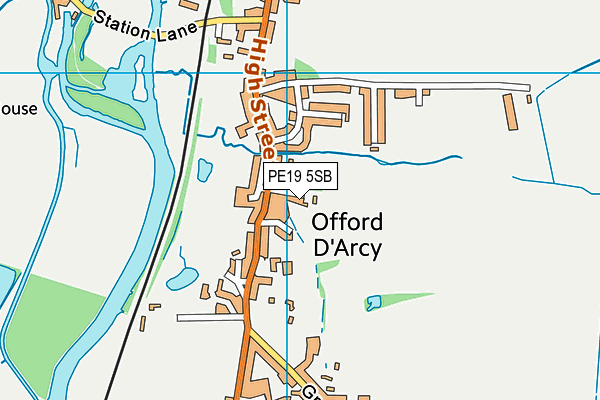 Offord Primary School map (PE19 5SB) - OS VectorMap District (Ordnance Survey)