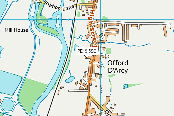 PE19 5SQ map - OS VectorMap District (Ordnance Survey)