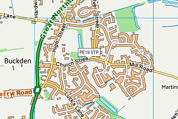 PE19 5TP map - OS VectorMap District (Ordnance Survey)