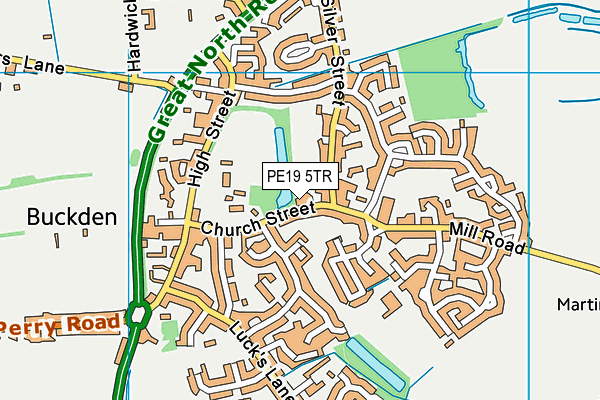 PE19 5TR map - OS VectorMap District (Ordnance Survey)