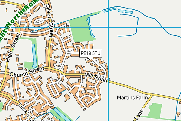 PE19 5TU map - OS VectorMap District (Ordnance Survey)