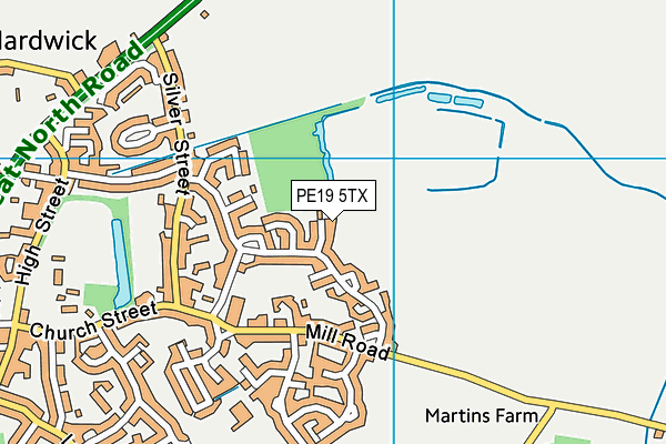 PE19 5TX map - OS VectorMap District (Ordnance Survey)