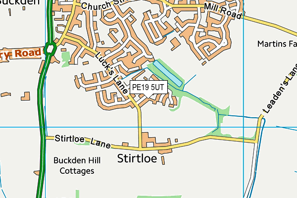 PE19 5UT map - OS VectorMap District (Ordnance Survey)