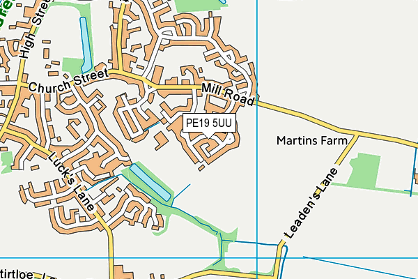 PE19 5UU map - OS VectorMap District (Ordnance Survey)