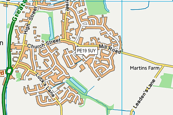 Buckden Recreation Ground map (PE19 5UY) - OS VectorMap District (Ordnance Survey)