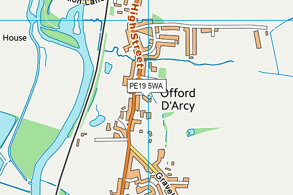 PE19 5WA map - OS VectorMap District (Ordnance Survey)