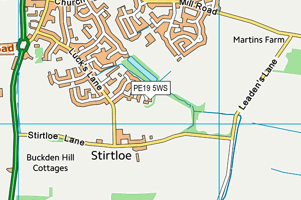 PE19 5WS map - OS VectorMap District (Ordnance Survey)