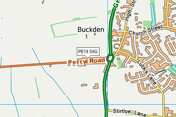 Perry (Closed) map (PE19 5XG) - OS VectorMap District (Ordnance Survey)