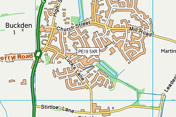PE19 5XR map - OS VectorMap District (Ordnance Survey)