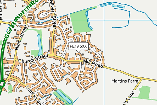 PE19 5XX map - OS VectorMap District (Ordnance Survey)