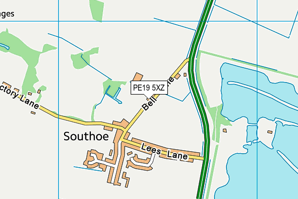 PE19 5XZ map - OS VectorMap District (Ordnance Survey)