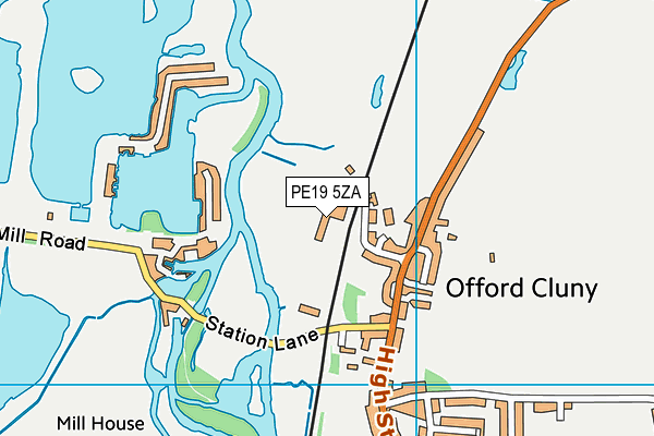 PE19 5ZA map - OS VectorMap District (Ordnance Survey)